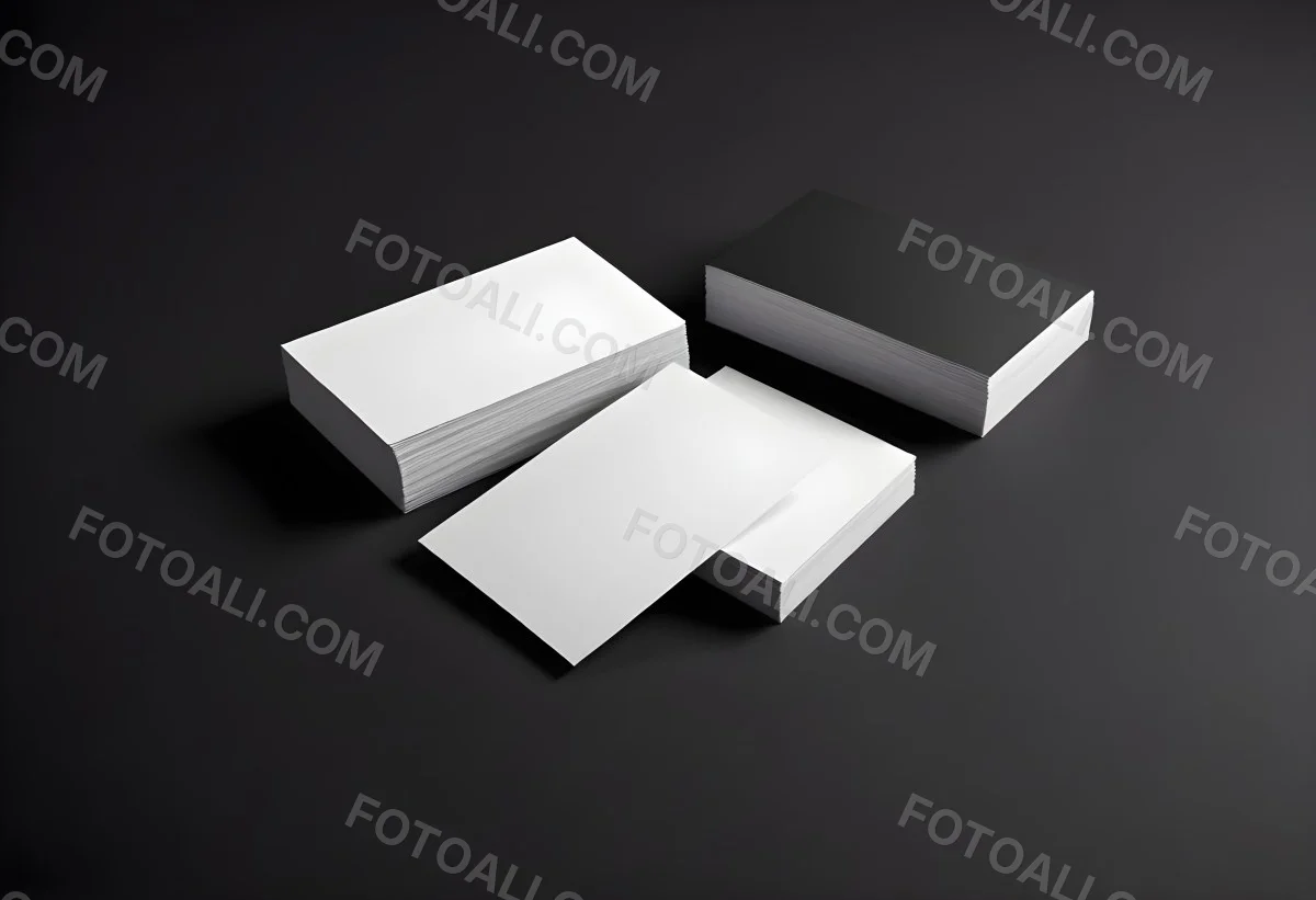 White And Black Business Cards On A Dark Background 4 3449