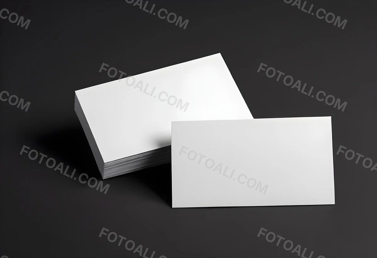 White And Black Business Cards On A Dark Background 5 Acfc
