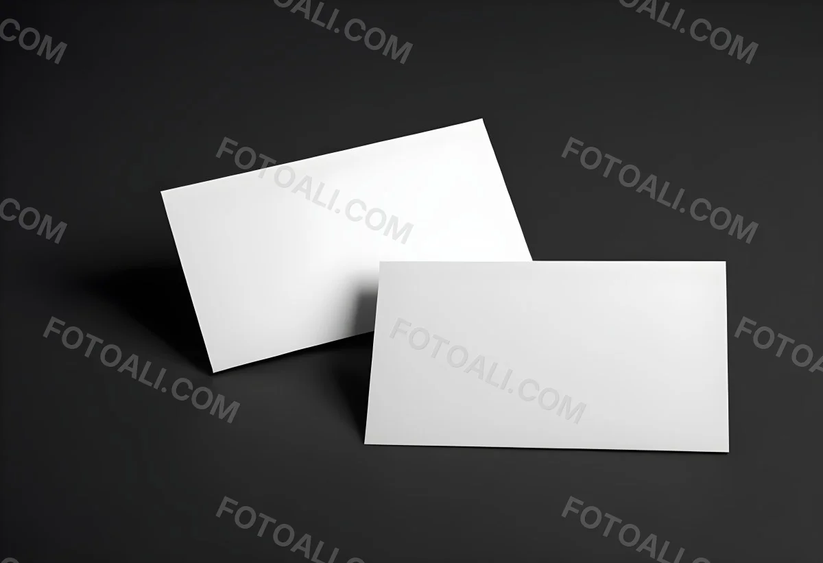 White And Black Business Cards On A Dark Background 6 8b28
