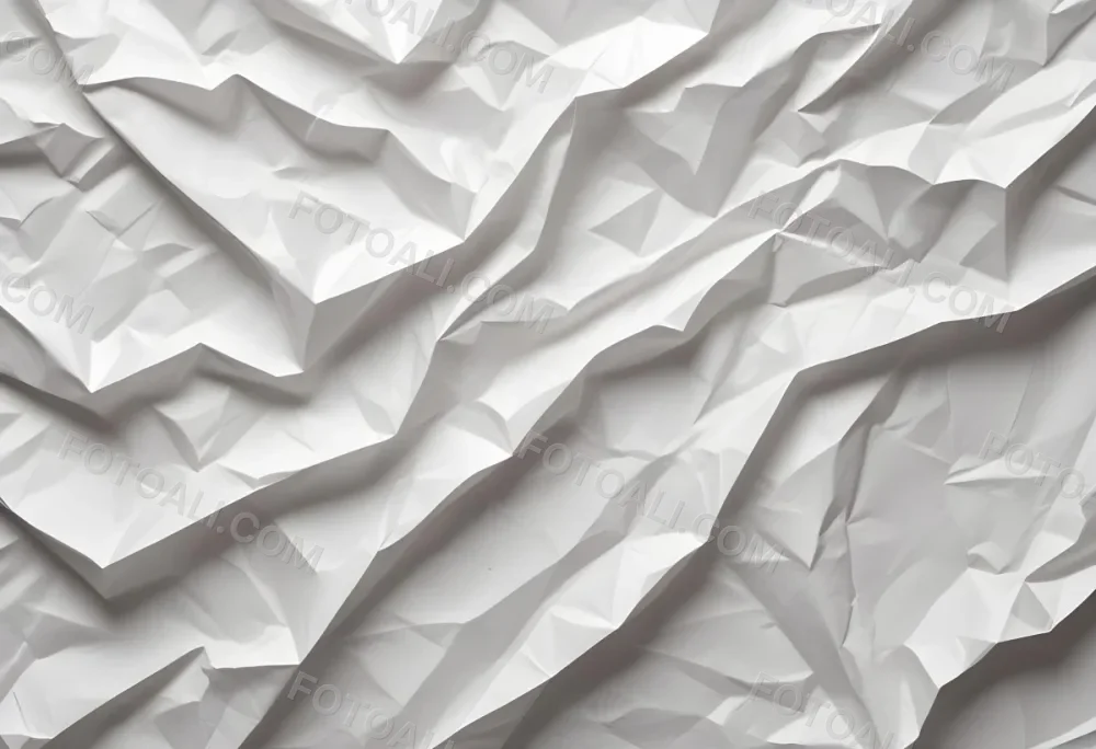 White Crumpled Paper Texture With Visible Folds And Creases Creating A Textured Background 27 8195