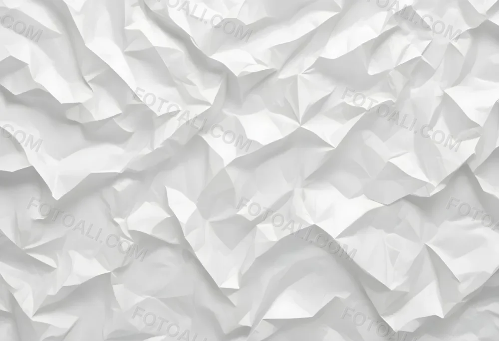 White Crumpled Paper Texture With Visible Folds And Creases Creating A Textured Background 34 A122