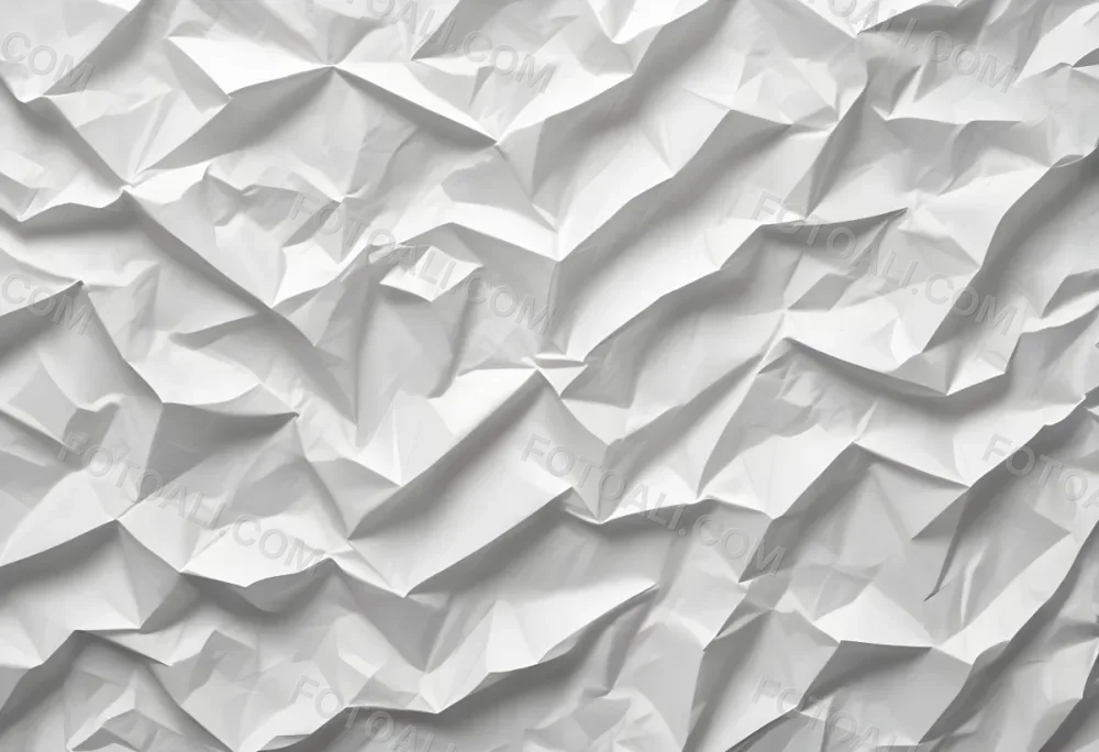 White Crumpled Paper Texture With Visible Folds And Creases Creating A Textured Background 38 F106