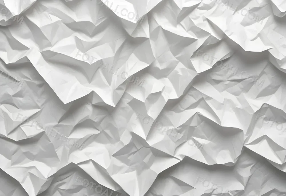 White Crumpled Paper Texture With Visible Folds And Creases Creating A Textured Background 7 25d6