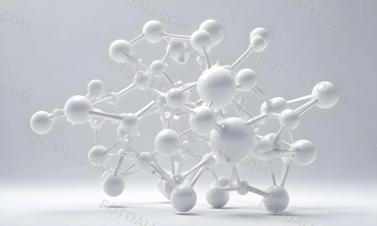 White Molecular Structure With Interconnected Spheres Minimalist Design Clean And Bright Aesthetic Scientific Visualization Abstract Representation Soft Lighting And A Blurred Background 20 437f