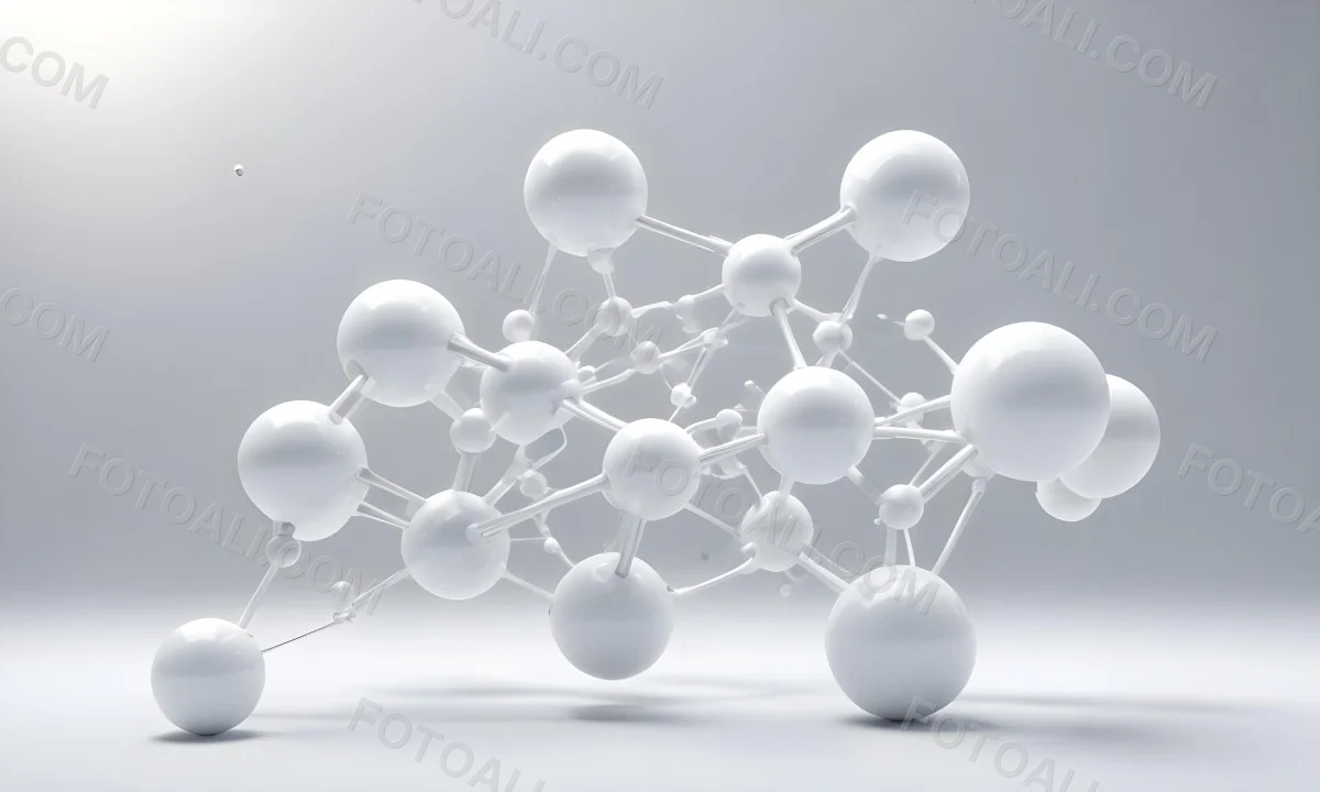 White Molecular Structure With Interconnected Spheres Minimalist Design Clean And Bright Aesthetic Scientific Visualization Abstract Representation Soft Lighting And A Blurred Background 6 3680