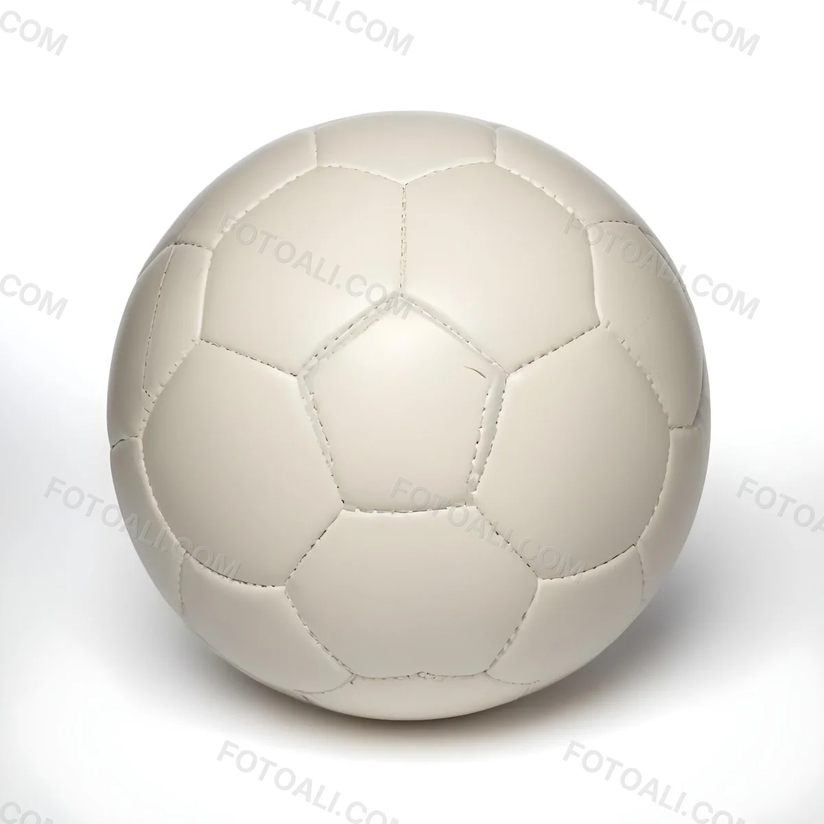White Soccer Ball With Black Seams On A White Background Studio Shot High Resolution Perfect Lighting No Shadows 3 A643