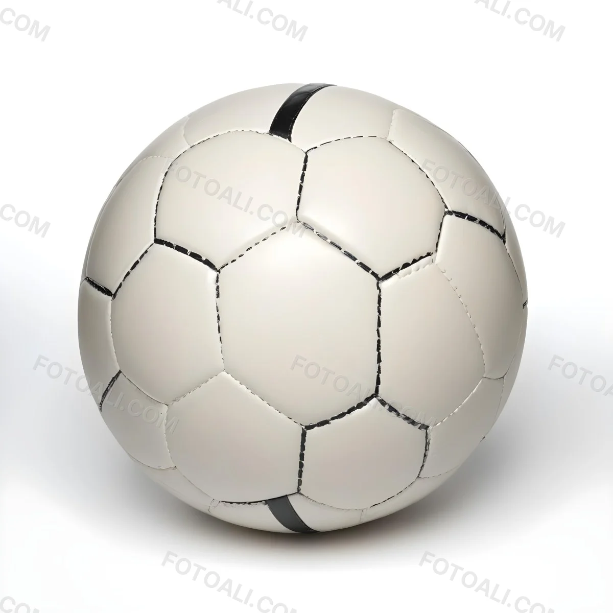 White Soccer Ball With Black Seams On A White Background Studio Shot High Resolution Perfect Lighting No Shadows 4 6fab