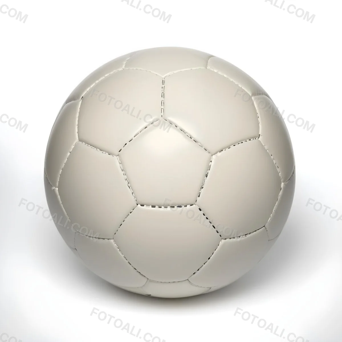 White Soccer Ball With Black Seams On A White Background Studio Shot High Resolution Perfect Lighting No Shadows 5 5563