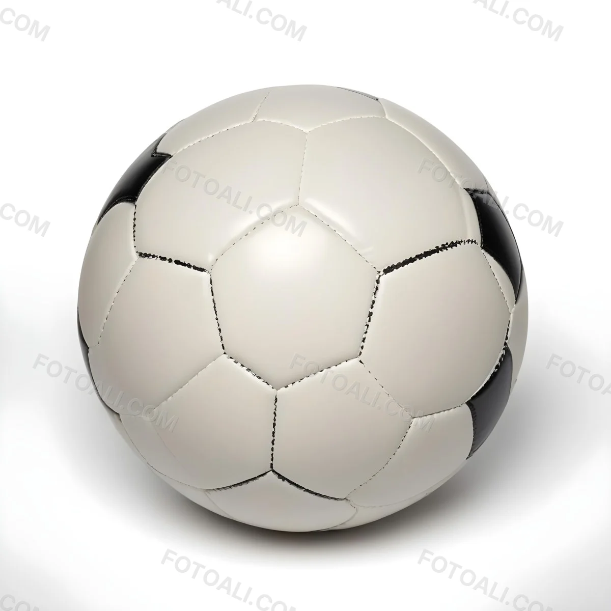 White Soccer Ball With Black Seams On A White Background Studio Shot High Resolution Perfect Lighting No Shadows 6 4b14