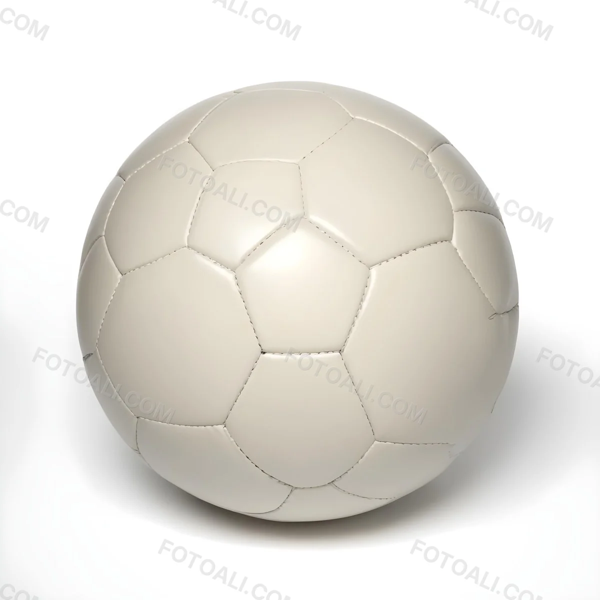 White Soccer Ball With Black Seams On A White Background Studio Shot High Resolution Perfect Lighting No Shadows 8 B535