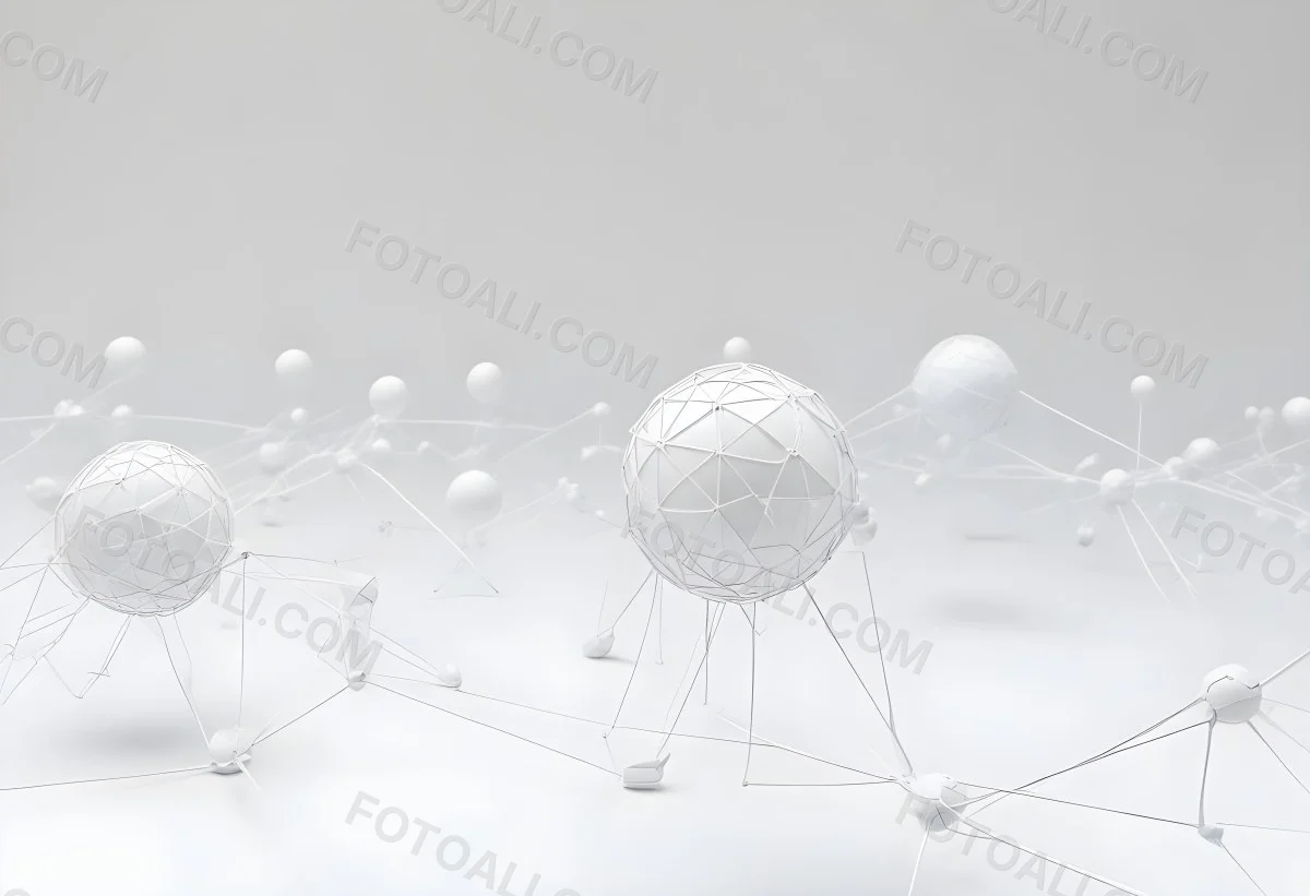 White Spheres Connected By Thin Lines Forming A Network Creating A Sense Of Interconnectedness Against A Soft Gradient Background Minimalist Design 1 8175