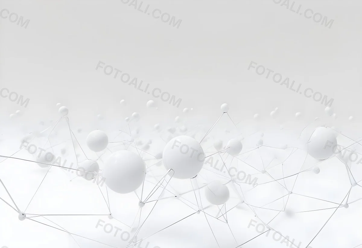 White Spheres Connected By Thin Lines Forming A Network Creating A Sense Of Interconnectedness Against A Soft Gradient Background Minimalist Design 11 491e