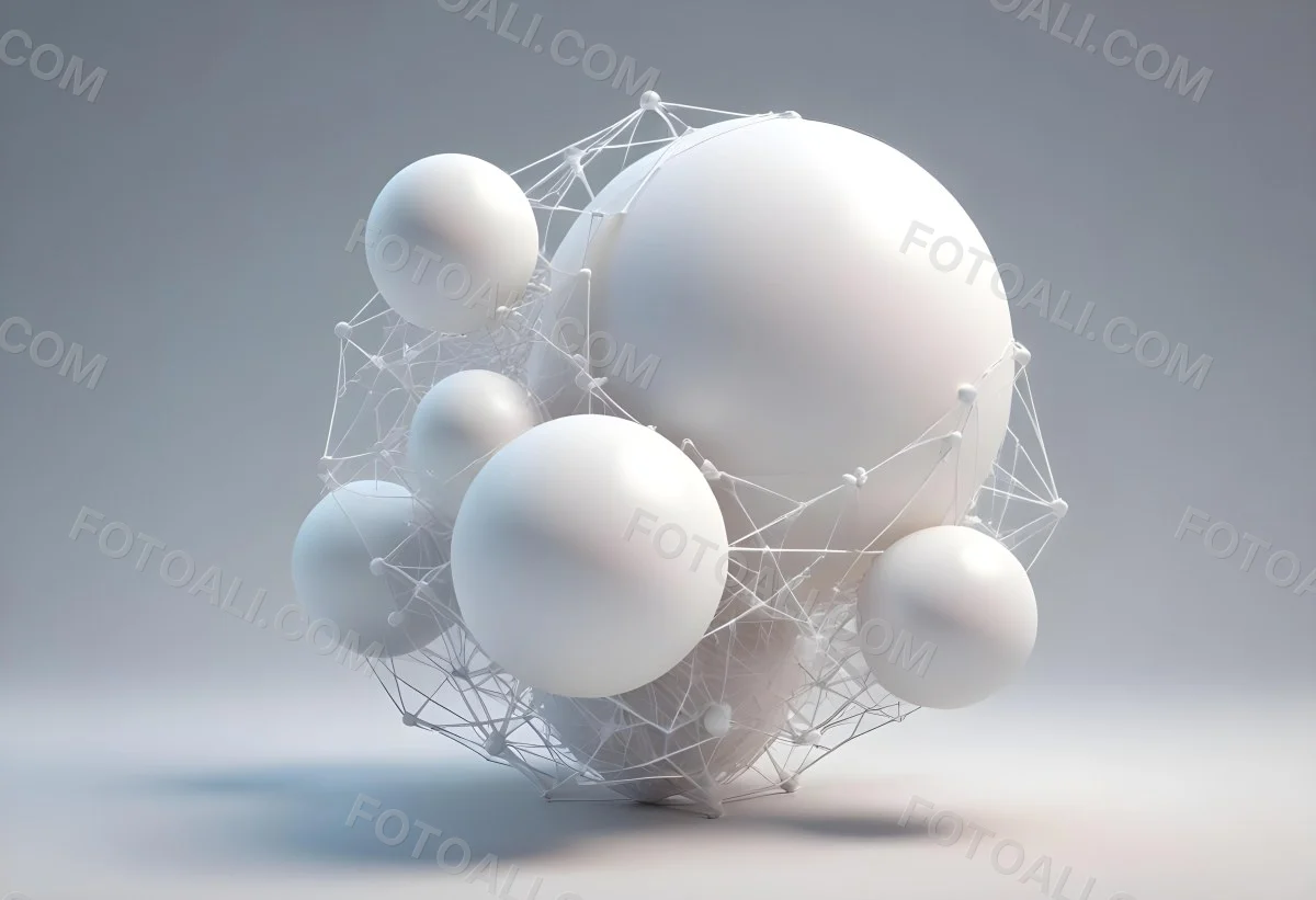 White Spheres Connected By Thin Lines Forming A Network Creating A Sense Of Interconnectedness Against A Soft Gradient Background Minimalist Design 12 9a1b