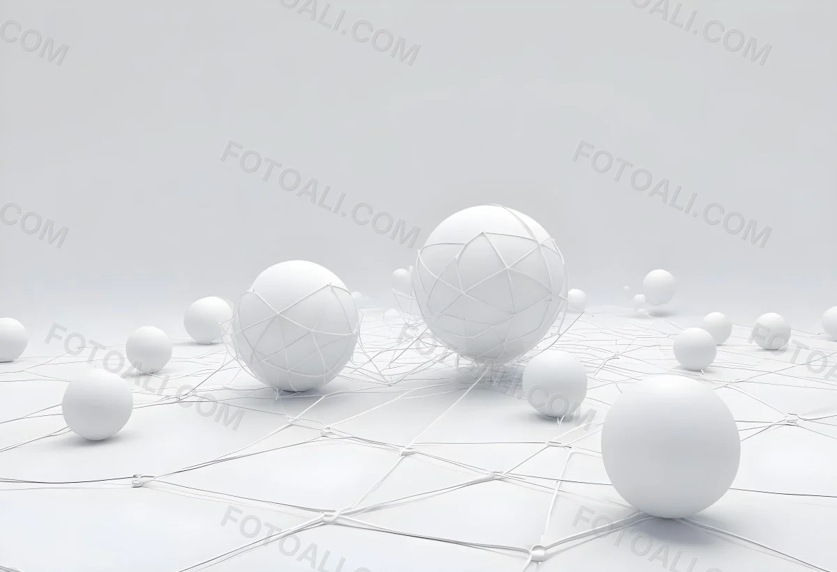White Spheres Connected By Thin Lines Forming A Network Creating A Sense Of Interconnectedness Against A Soft Gradient Background Minimalist Design 14 2459