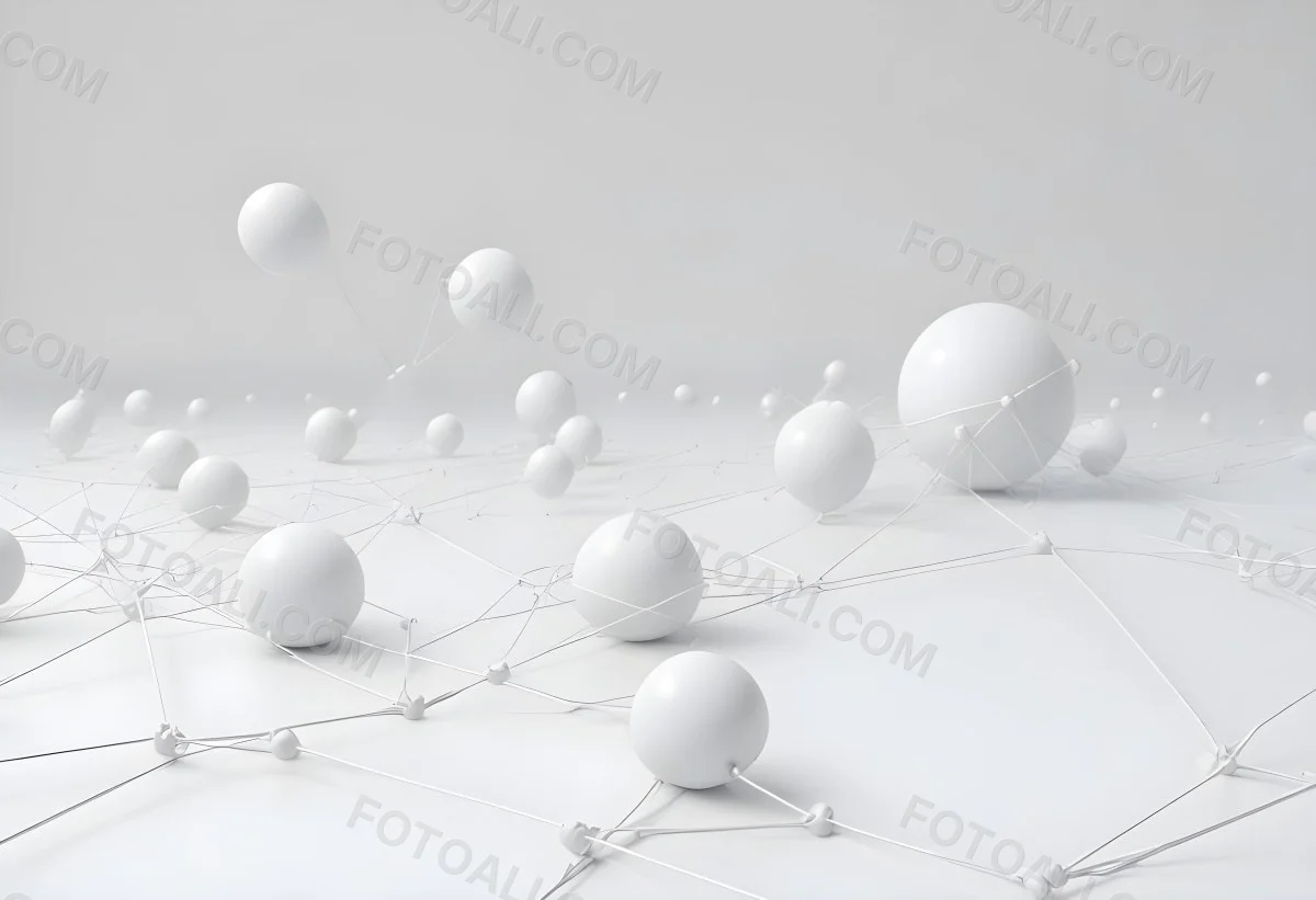 White Spheres Connected By Thin Lines Forming A Network Creating A Sense Of Interconnectedness Against A Soft Gradient Background Minimalist Design 17 4f81