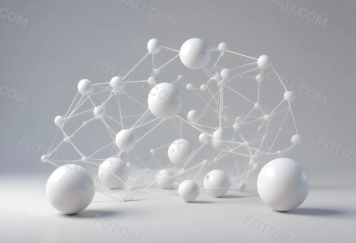 White Spheres Connected By Thin Lines Forming A Network Creating A Sense Of Interconnectedness Against A Soft Gradient Background Minimalist Design 18 8b36