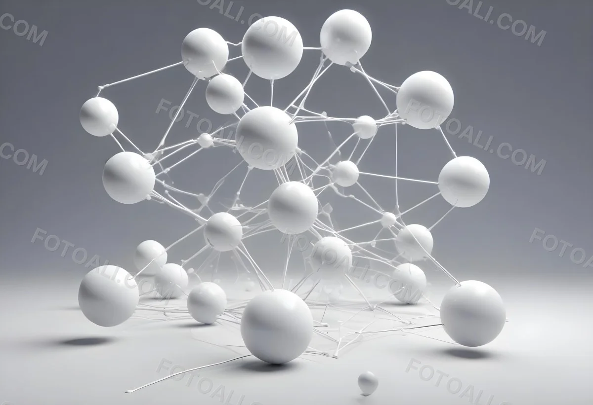 White Spheres Connected By Thin Lines Forming A Network Creating A Sense Of Interconnectedness Against A Soft Gradient Background Minimalist Design 2 E9f2