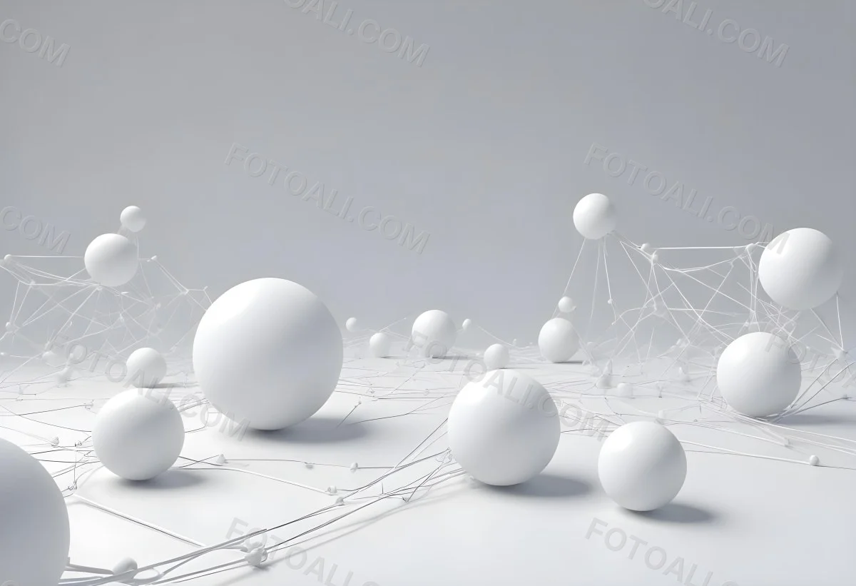 White Spheres Connected By Thin Lines Forming A Network Creating A Sense Of Interconnectedness Against A Soft Gradient Background Minimalist Design 26 96d3