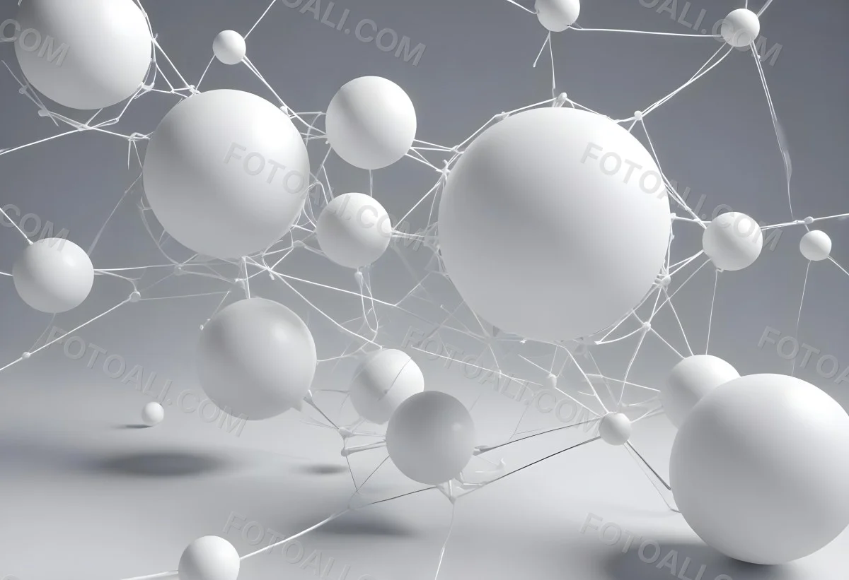 White Spheres Connected By Thin Lines Forming A Network Creating A Sense Of Interconnectedness Against A Soft Gradient Background Minimalist Design 27 4e25