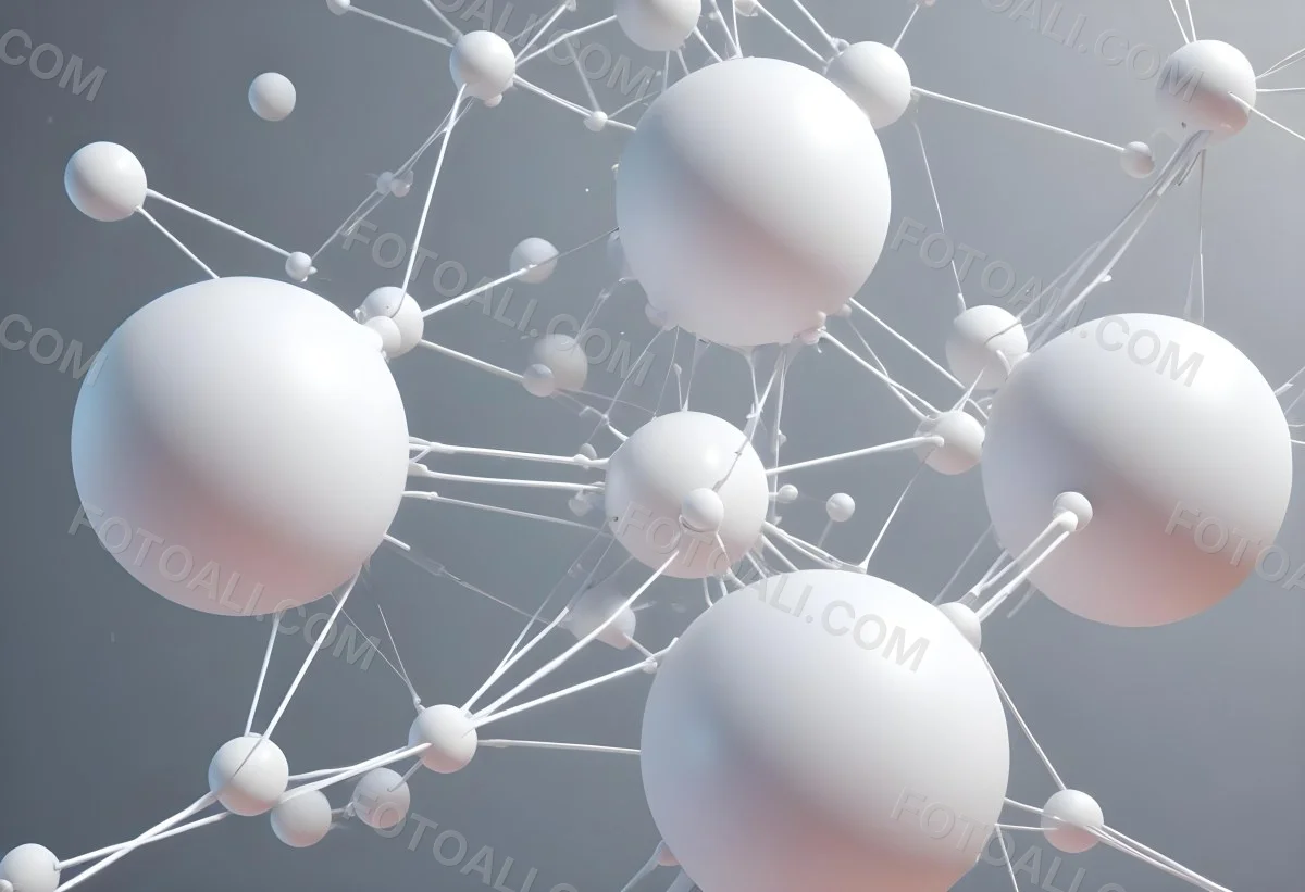 White Spheres Connected By Thin Lines Forming A Network Creating A Sense Of Interconnectedness Against A Soft Gradient Background Minimalist Design 28 F0db