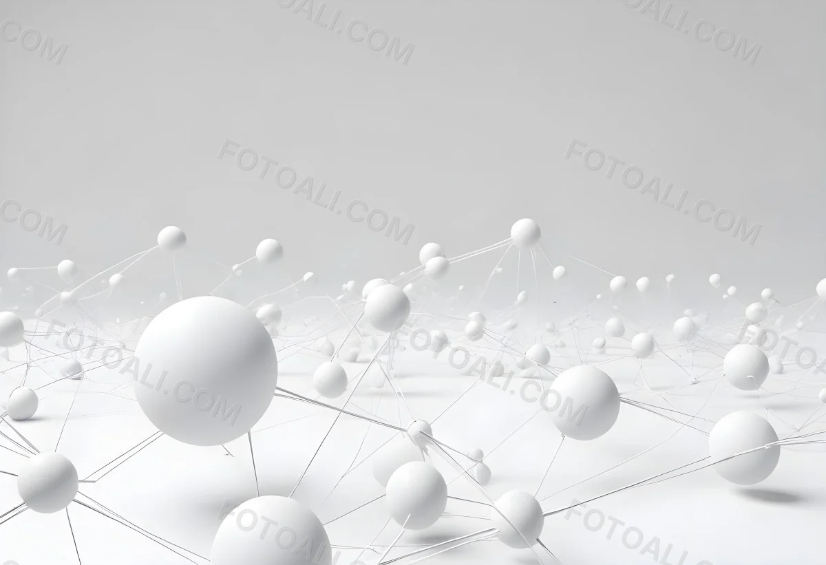 White Spheres Connected By Thin Lines Forming A Network Creating A Sense Of Interconnectedness Against A Soft Gradient Background Minimalist Design 6 D15d