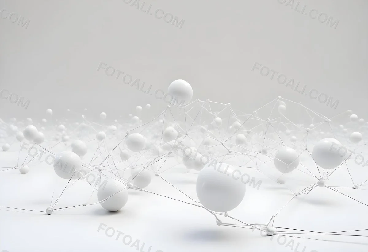 White Spheres Connected By Thin Lines Forming A Network Creating A Sense Of Interconnectedness Against A Soft Gradient Background Minimalist Design 9 92f4