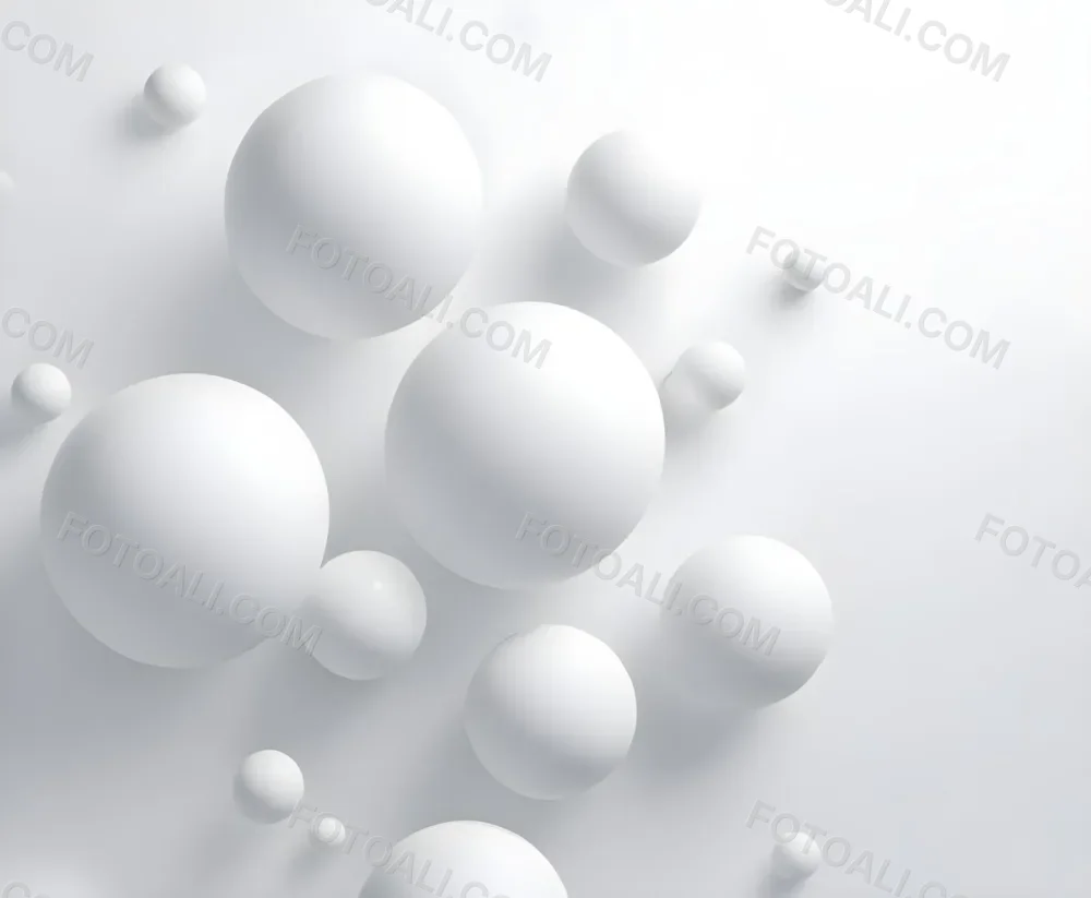 White Spheres Floating In A Minimalist Abstract Composition 1 D6cc
