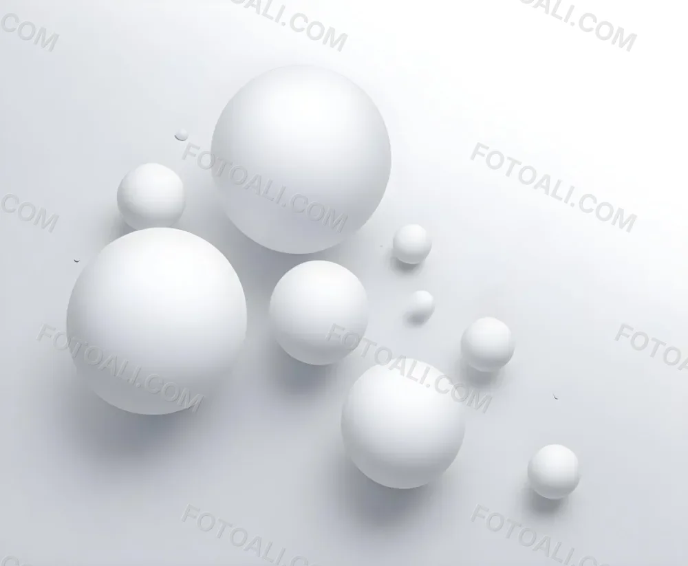 White Spheres Floating In A Minimalist Abstract Composition 4 8c8a
