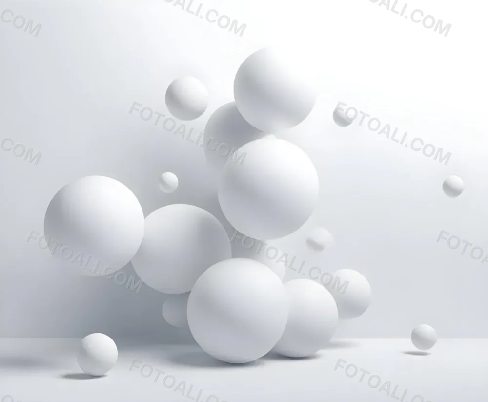 White Spheres Floating In A Minimalist Abstract Composition 5 D3aa