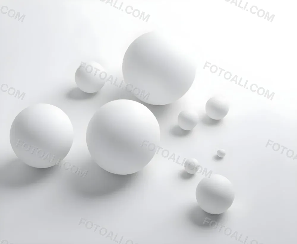 White Spheres Floating In A Minimalist Abstract Composition 6 8f63