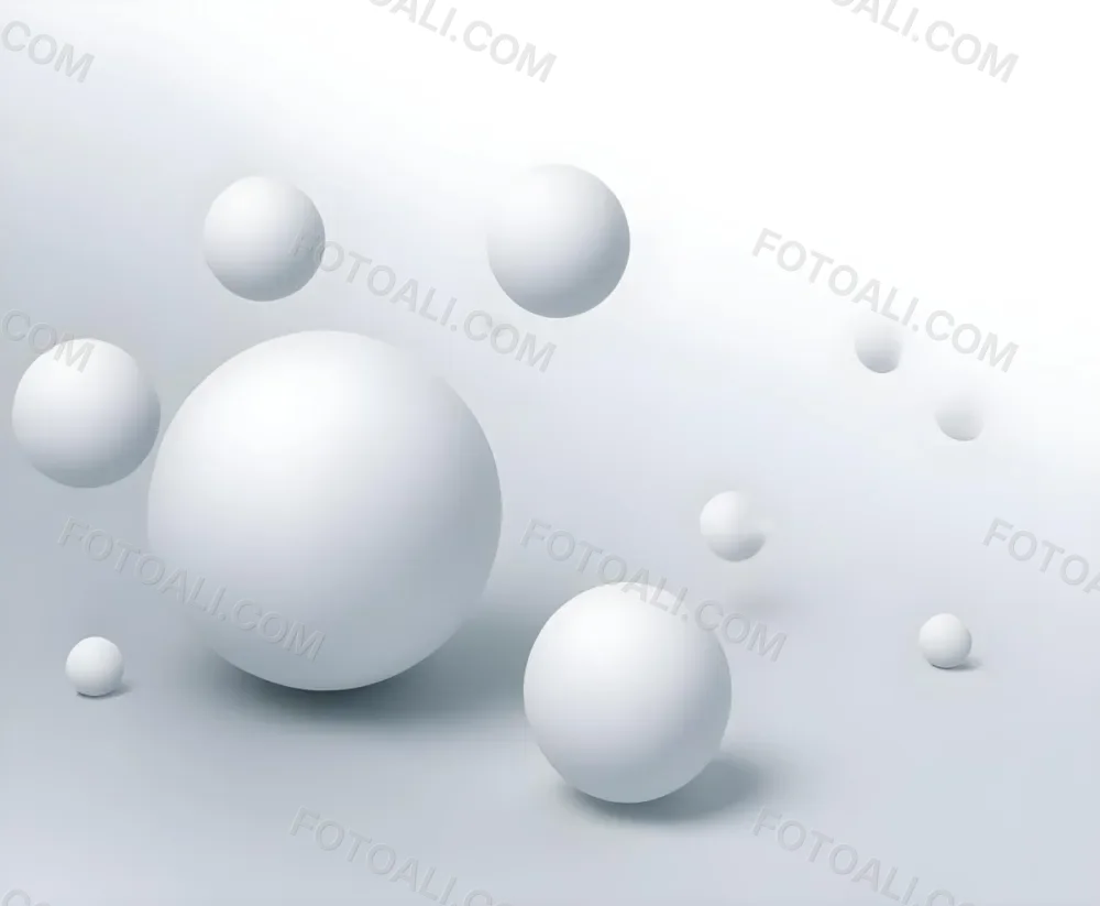 White Spheres Floating In A Minimalist Abstract Composition 7 5fff