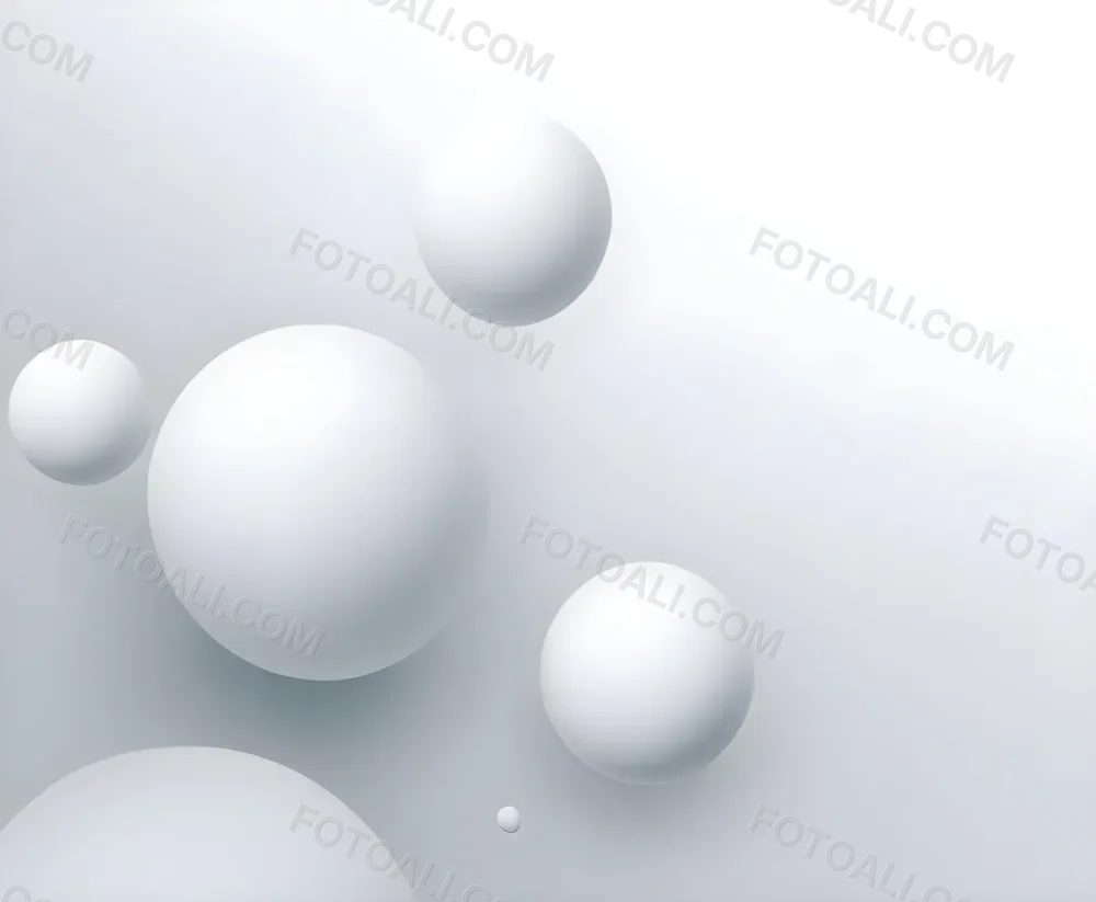 White Spheres Floating In A Minimalist Abstract Composition 8 8252
