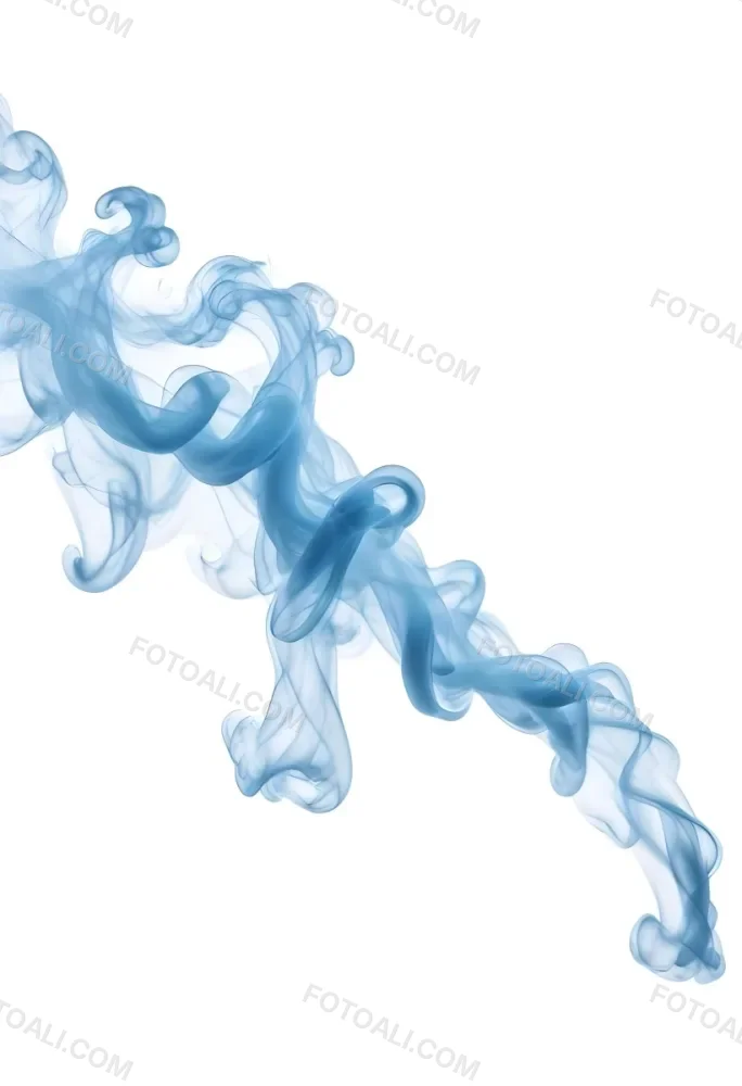 Wispy Blue Smoke Against A White Background 11 Ef75