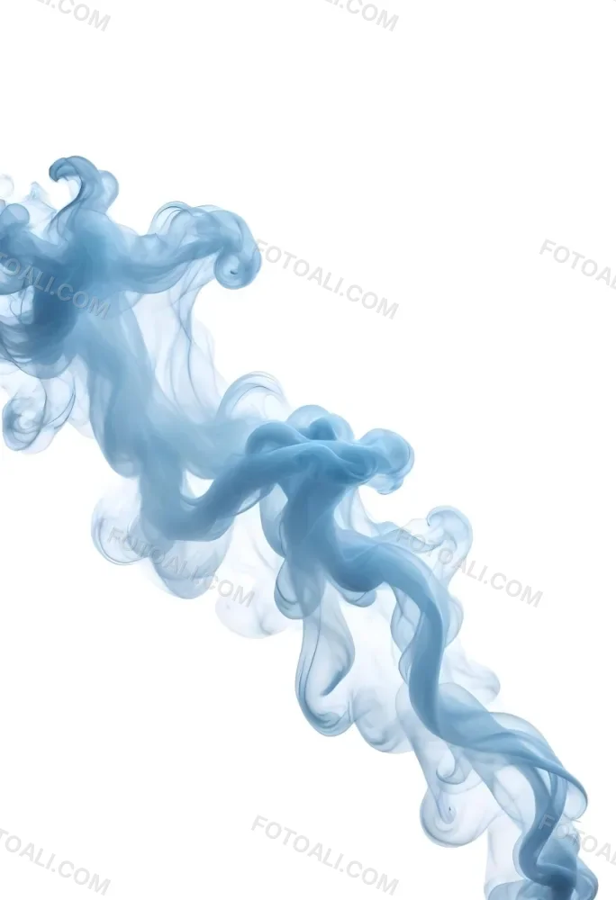 Wispy Blue Smoke Against A White Background 8 E977