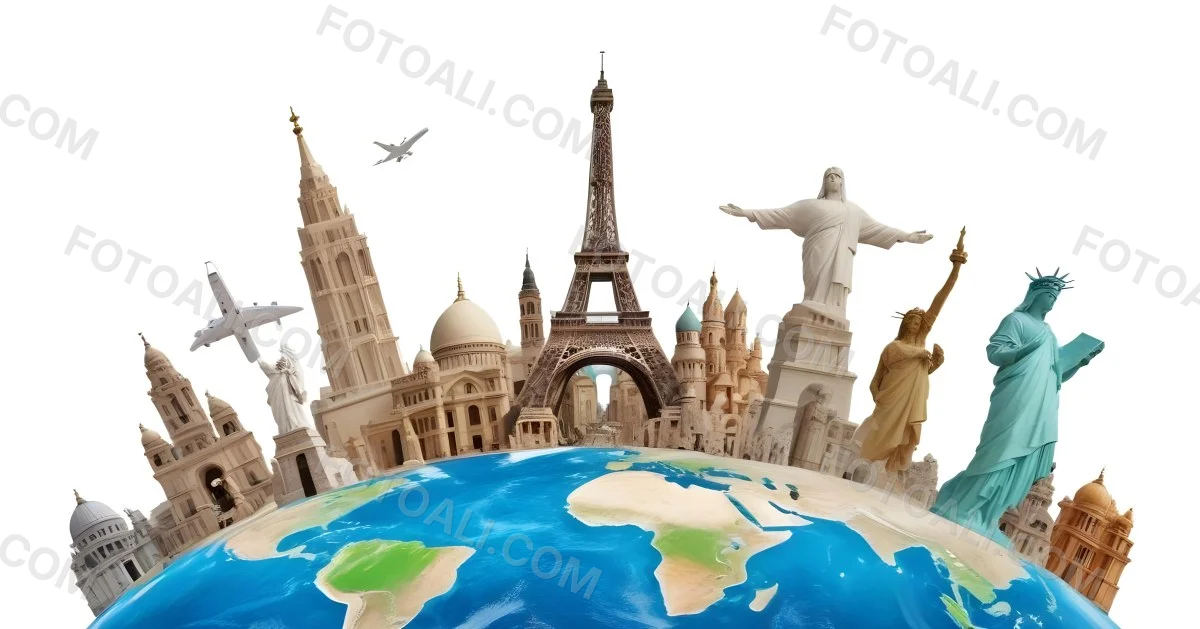 World Monuments On Top Of The World White Background 13 89c5