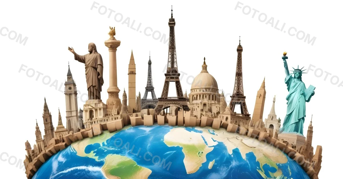 World Monuments On Top Of The World White Background 15 998f