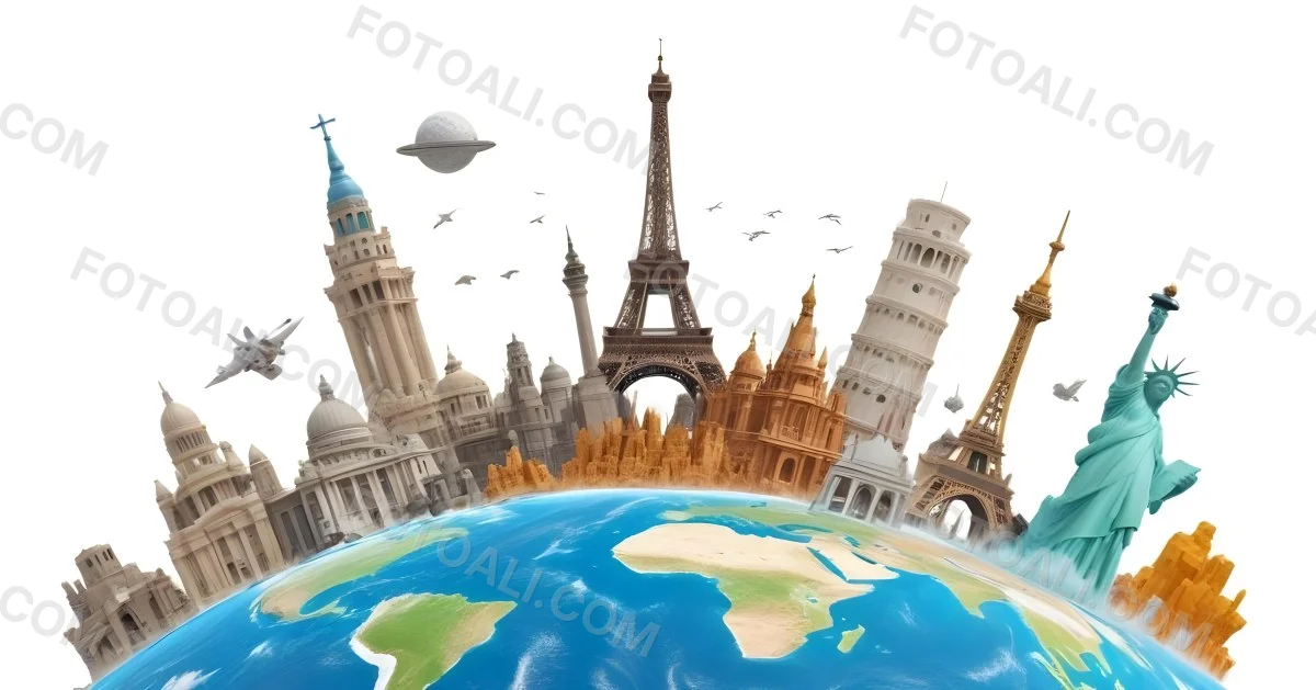 World Monuments On Top Of The World White Background 16 70ab
