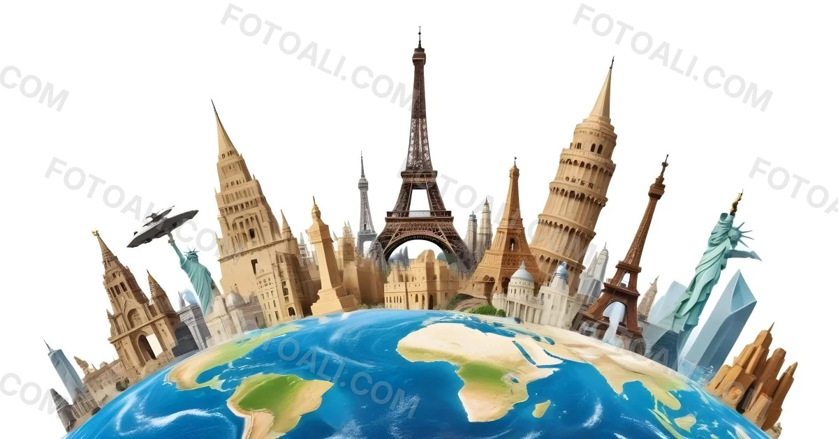 World Monuments On Top Of The World White Background 19 05fd