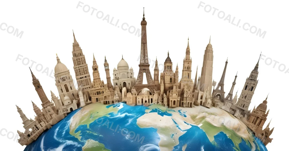 World Monuments On Top Of The World White Background 21 5d28