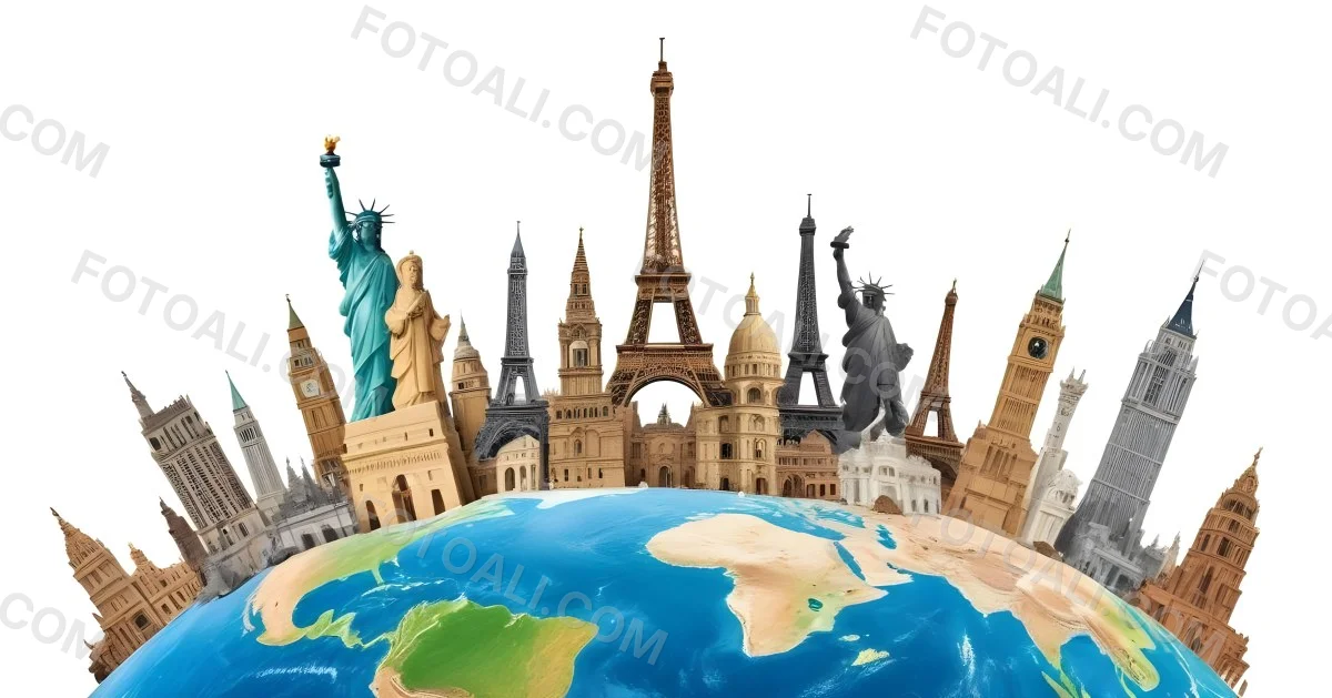 World Monuments On Top Of The World White Background 23 996d