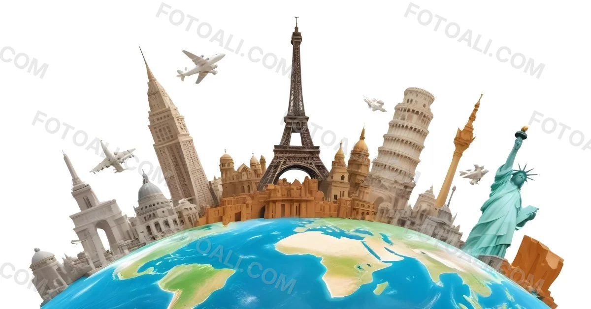 World Monuments On Top Of The World White Background 26 074e