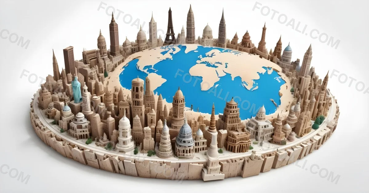 World Monuments On Top Of The World White Background 27 Eb5e