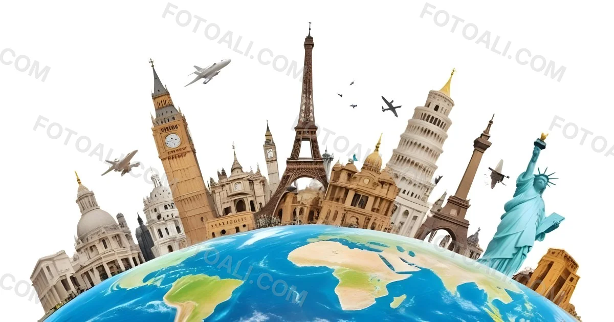 World Monuments On Top Of The World White Background 3 B6a4