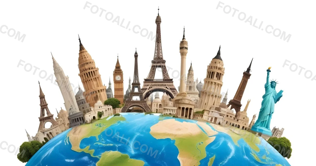 World Monuments On Top Of The World White Background 31 76a5