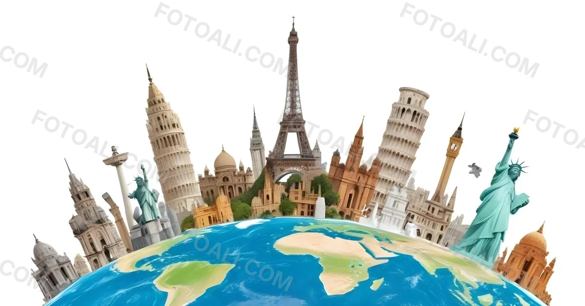 World Monuments On Top Of The World White Background 32 E177