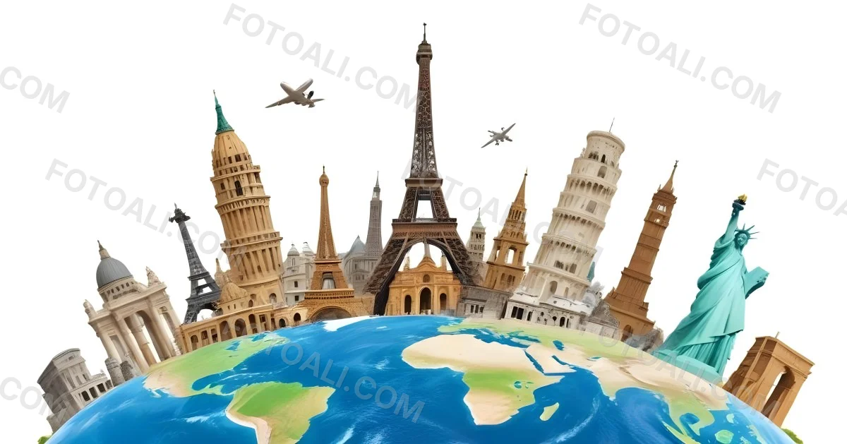 World Monuments On Top Of The World White Background 34 1631
