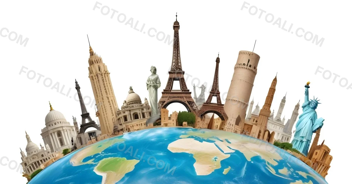 World Monuments On Top Of The World White Background 38 Fe95