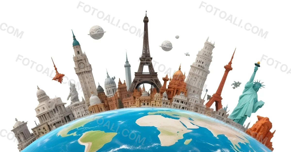 World Monuments On Top Of The World White Background 4 091c