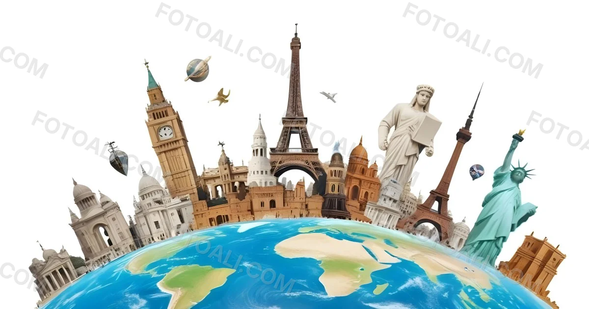 World Monuments On Top Of The World White Background 42 1025