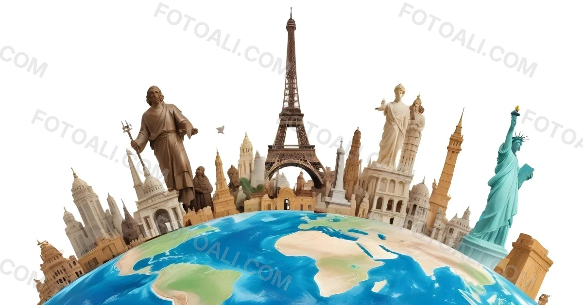 World Monuments On Top Of The World White Background 7 1ede